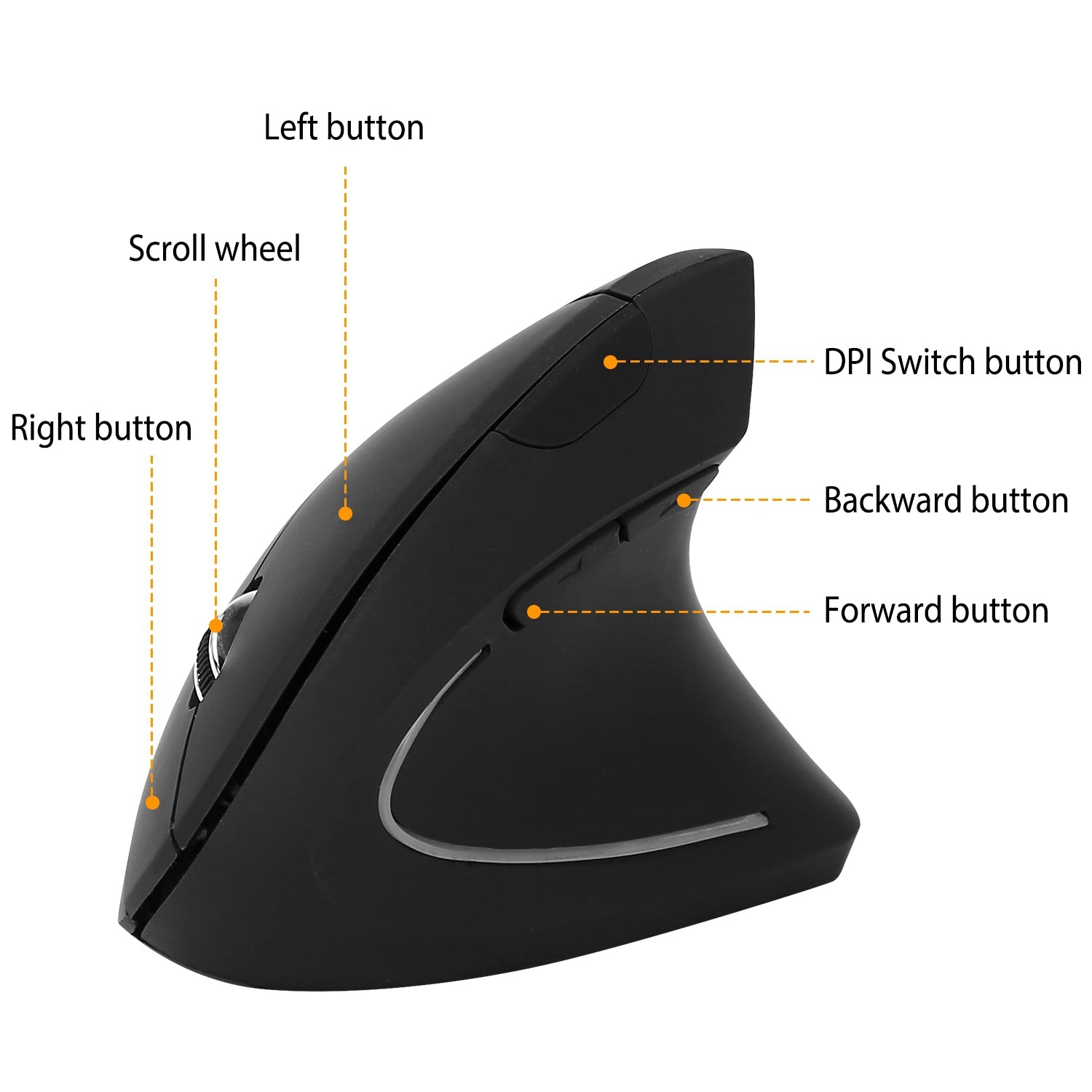 2.4G Wireless Vertical Mouse Ergonomic Optical Mice With 6 Buttons 3 Adjustable DPI 800 1200 1600 Levels For Laptop PC Computer
