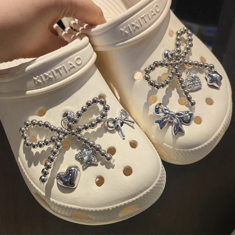 Pearl Bowknot Shoe Charms