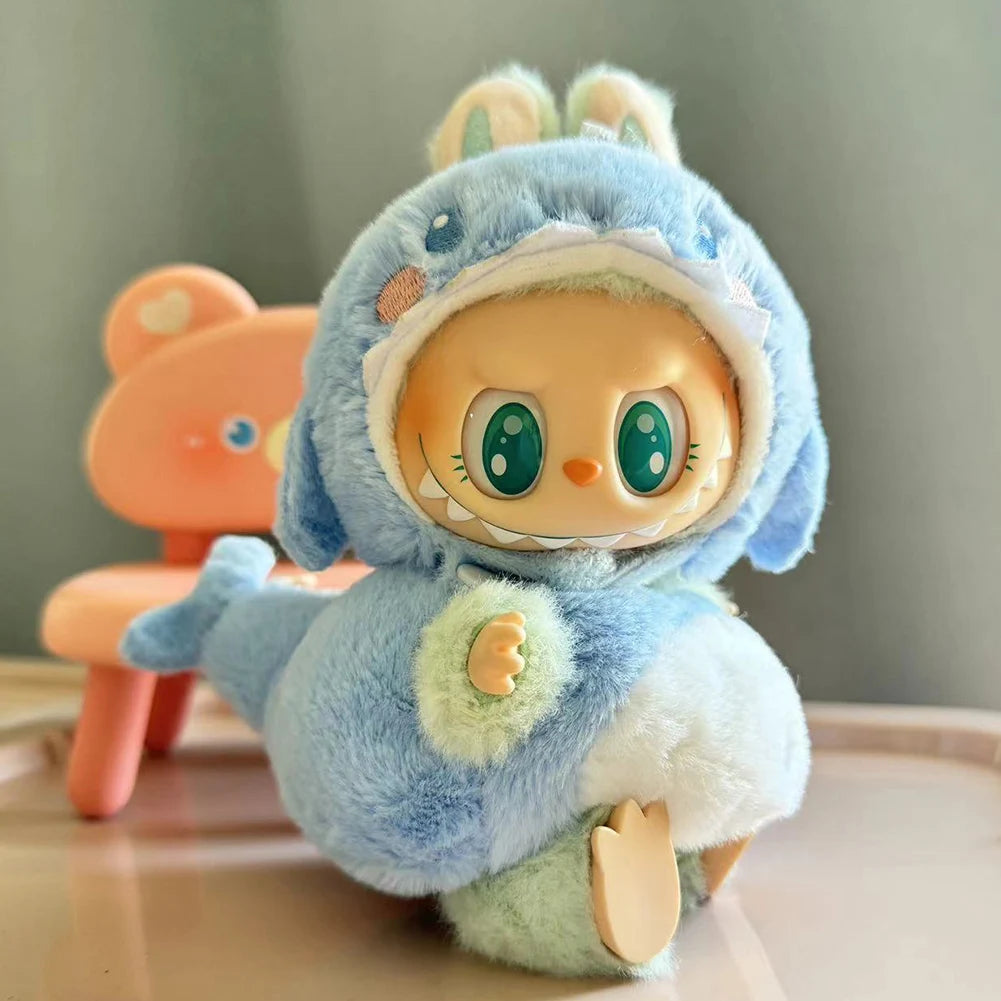 17cm Mini Plush Doll's Clothes Outfit Accessories for Korea Kpop Labubu Dolls Sit Party Overalls Clothing Gift （Only clothes）