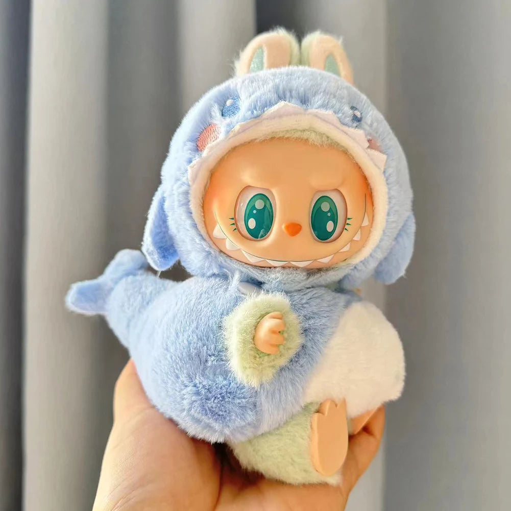 17cm Mini Plush Doll's Clothes Outfit Accessories for Korea Kpop Labubu Dolls Sit Party Overalls Clothing Gift （Only clothes）