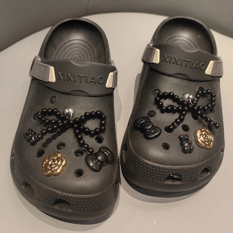 Pearl Bowknot Shoe Charms