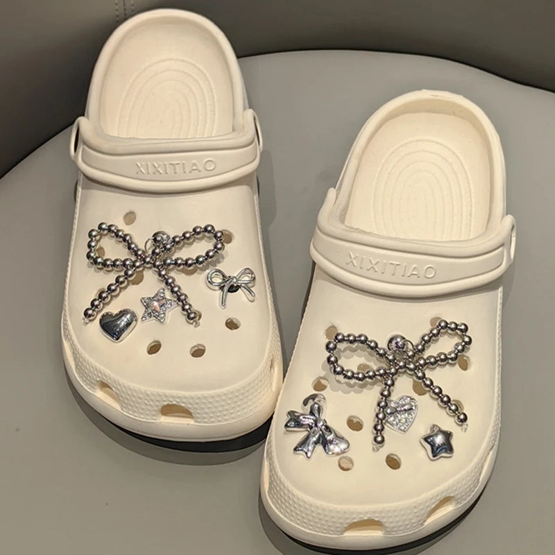 Pearl Bowknot Shoe Charms