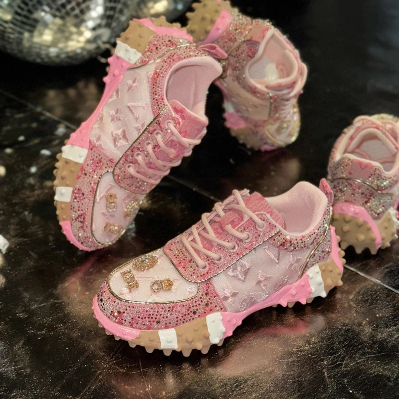 Rhinestone Platform Sneakers