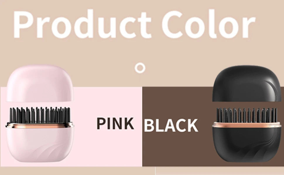 Capsule Hair Straightener & Styler Mini Cordless Hair Straightener Comb Portable Heat Hair Brush for Travel USB Rechargeable
