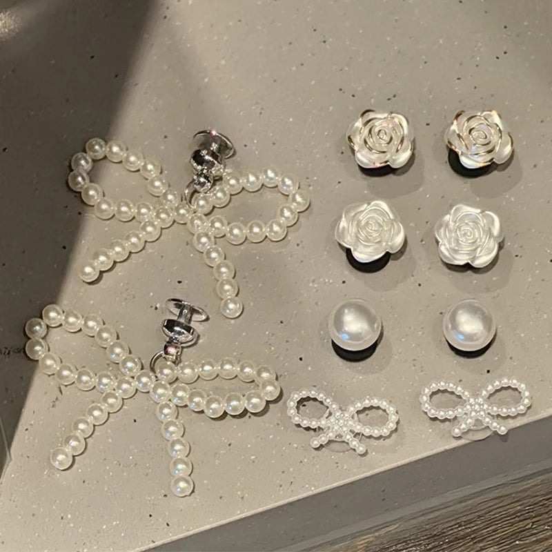 Pearl Bowknot Shoe Charms