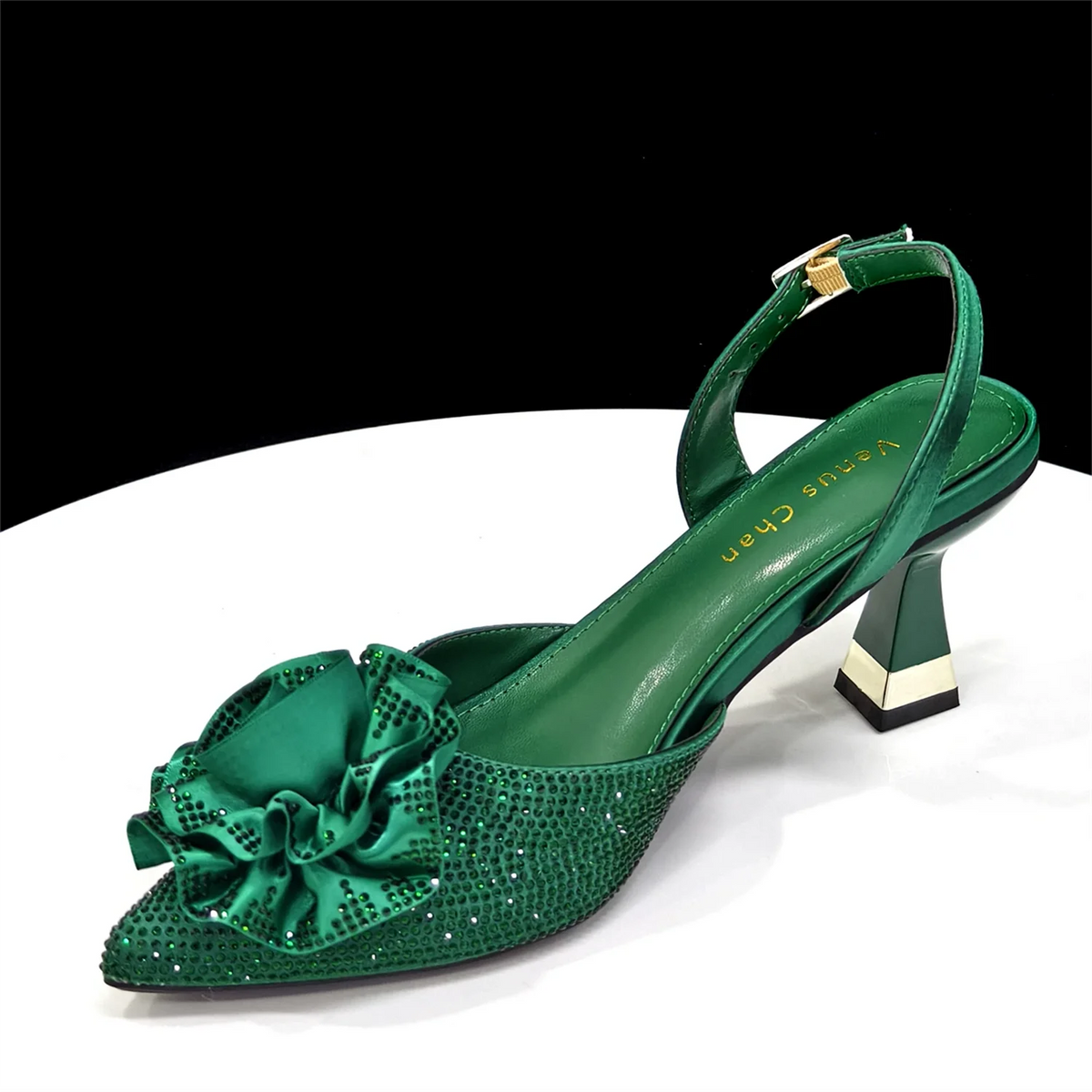 Rose Rhinestone Heels & Bag Set