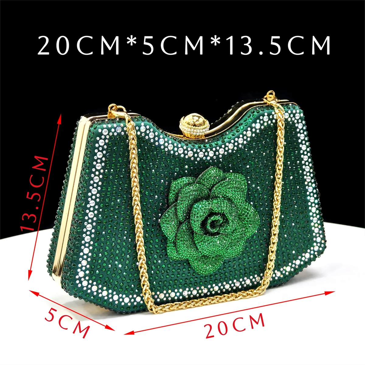 Rose Rhinestone Heels & Bag Set